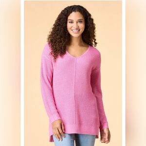 VERSONA PINK HIGH LOW SWEATER NWT